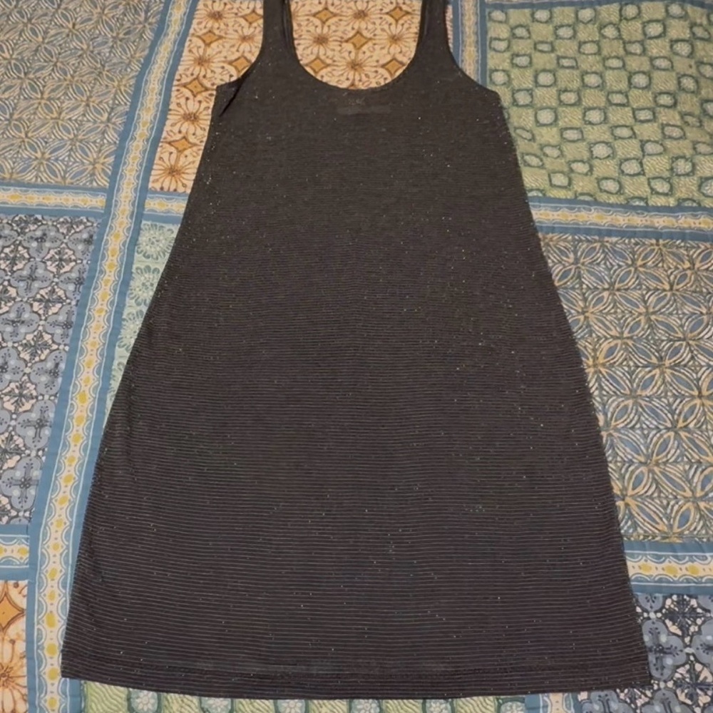 Rag & Bone Shimmer mini tank dress, sz sm, blk with silver, gently used.